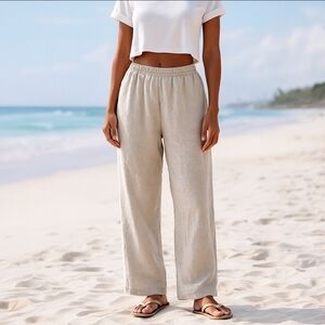 Vintage Sangam Textured Cotton Loose Palazzo Beach Pants